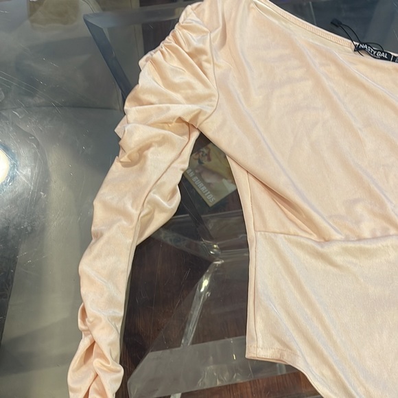 Nasty girls, size 8 ruffled one arm, blush color, bodysuit - Picture 3 of 4